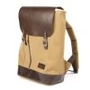 Helstons BackpackCanvas Brown Leather
