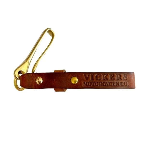Vickers Motorcycle Co. Leather & Brass Key Ring 3 Vickers Motorcycle Co. Leather & Brass Key Ring