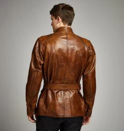 Belstaff Classic Tourist Trophy Men's Leather Jacket -Moto Style Shop 41050002L81N0337ClassicTouristTrophyHandWaxedLeatherBurntCuero60050 3