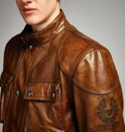 Belstaff Classic Tourist Trophy Men's Leather Jacket -Moto Style Shop 41050002L81N0337ClassicTouristTrophyHandWaxedLeatherBurntCuero60050 4