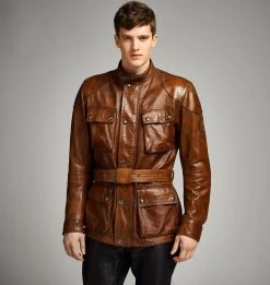 Belstaff Classic Tourist Trophy Men's Leather Jacket -Moto Style Shop 41050002L81N0337ClassicTouristTrophyHandWaxedLeatherBurntCuero60050 8