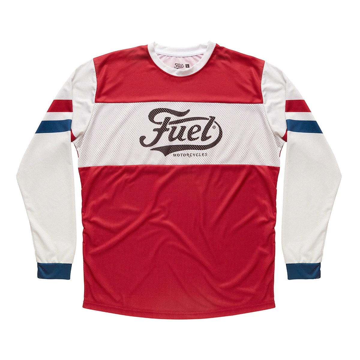 FUEL - Enduro Jersey 35 - Red/White With Blue Cuffs 3 FUEL - Enduro Jersey 35 - Red/White With Blue Cuffs