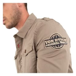 Von Dutch Flash Shirt - Khaki -Moto Style Shop FlashShirtd