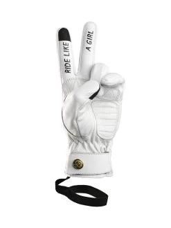 Eudoxie Gloves - Lizzie White -Moto Style Shop G LIZZY CLEAR 3