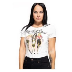 Queen Kerosin - Girl Gang - T-shirt - Cream 9 Queen Kerosin - Girl Gang - T-shirt - Cream -Moto Style Shop QKGirlGangC