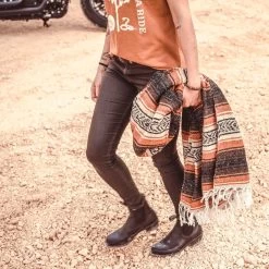 Wildust Sisters - Mexican Rug With Leather Harness -Moto Style Shop Rugb