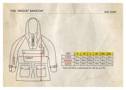 Fuel Rescue Raincoat -Moto Style Shop SIZE CHART RESCUE 2