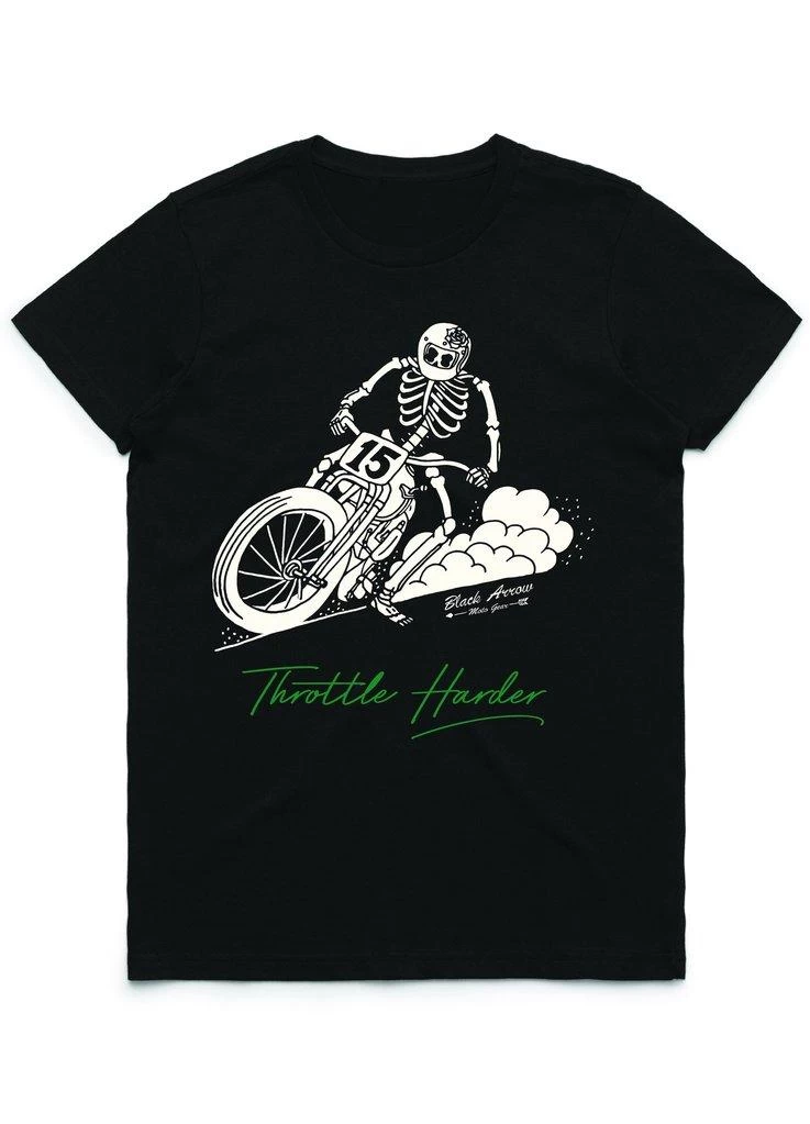 Black Arrow Ladies Throttle Harder T'Shirt 3 Black Arrow Ladies Throttle Harder T'Shirt