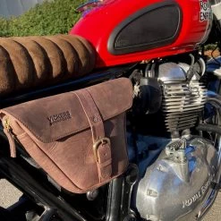 Royal Enfield Interceptor Or Continental 650 - Tobacco Leather Side Panel Bags - Pair -Moto Style Shop Tob