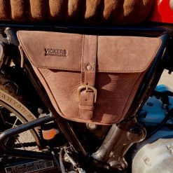 Royal Enfield Interceptor Or Continental 650 - Tobacco Leather Side Panel Bags - Pair -Moto Style Shop Tob2