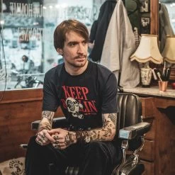 Age Of Glory Keep Rollin Tee-Shirt - Navy -Moto Style Shop ageofglory barbershop 35