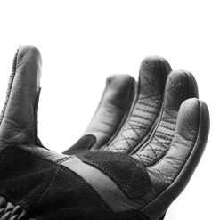 Fuel Rodeo Gloves - Black Leather -Moto Style Shop fuel rodeo black5
