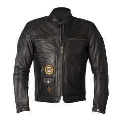 Helstons TRACKER Rag Black Leather Motorcycle Jacket
