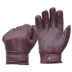 GOLDTOP - Short Bobber Gloves - OxBlood -Moto Style Shop oxblood2