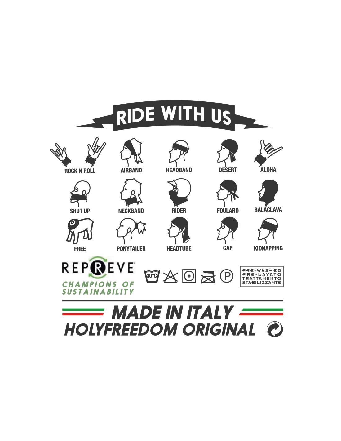 Holy Freedom Never Back Repreve Bandana Tube 4 Holy Freedom Never Back Repreve Bandana Tube - Image 2