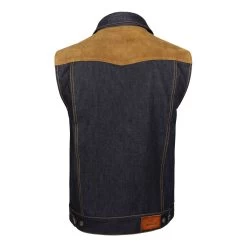 Rokker Mixed Vest - Denim -Moto Style Shop rokker c1208 mixed vest denim 2 1200x1200 1200x1200 1