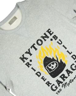 Kytone - Sweats Skull Garage - Grey Sweatshirt -Moto Style Shop skull garage grey3