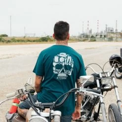Kytone 'Skull' T-shirt - Blue -Moto Style Shop skullbluet shirtsd